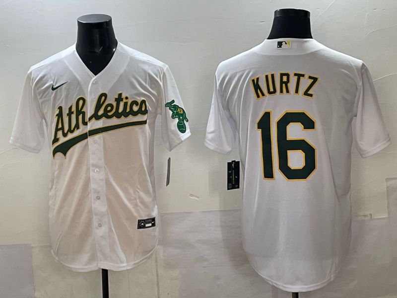 Men Oakland Athletics #16 Kurtz White Nike 2025 MLB Jersey 03->oakland athletics->MLB Jersey